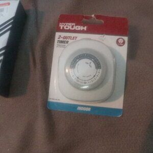 Hyper Tough 2 Outlet Timer Indoors 15 Amp 3 Prong Programmable 30-Min. Intervals